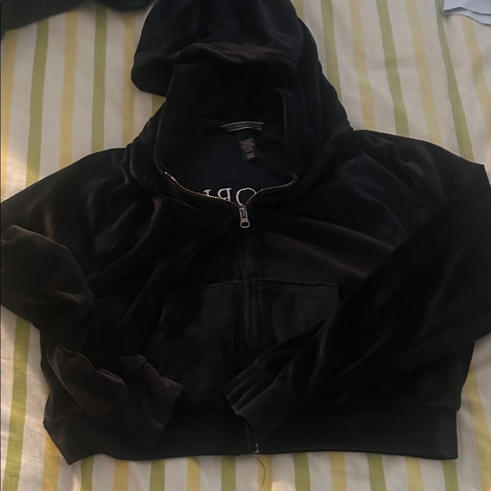 Victoria's Secret Black Velour Jacket